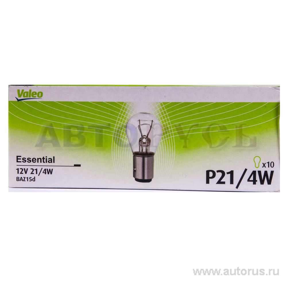 Лампа P21 4W Essential 21 4 BAZ15d (10) 032205 VALEO 32205