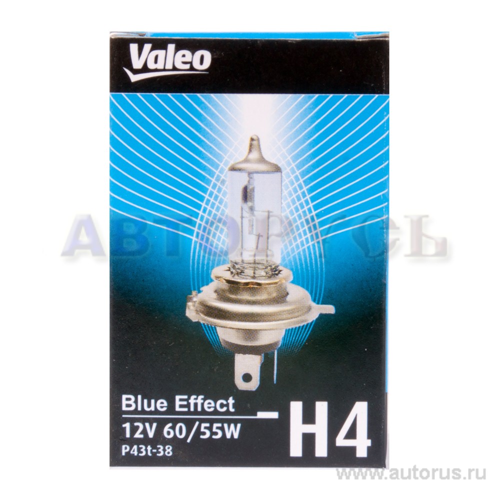 Лампа 12V H4 55/60W VALEO Blue Effect 1 шт. картон 032 513