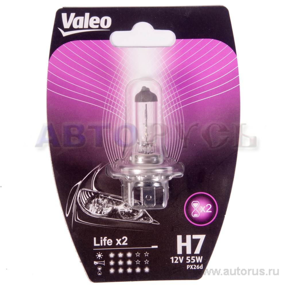 Лампа 12V H7 55W VALEO Life x2 1 шт. блистер 032 516