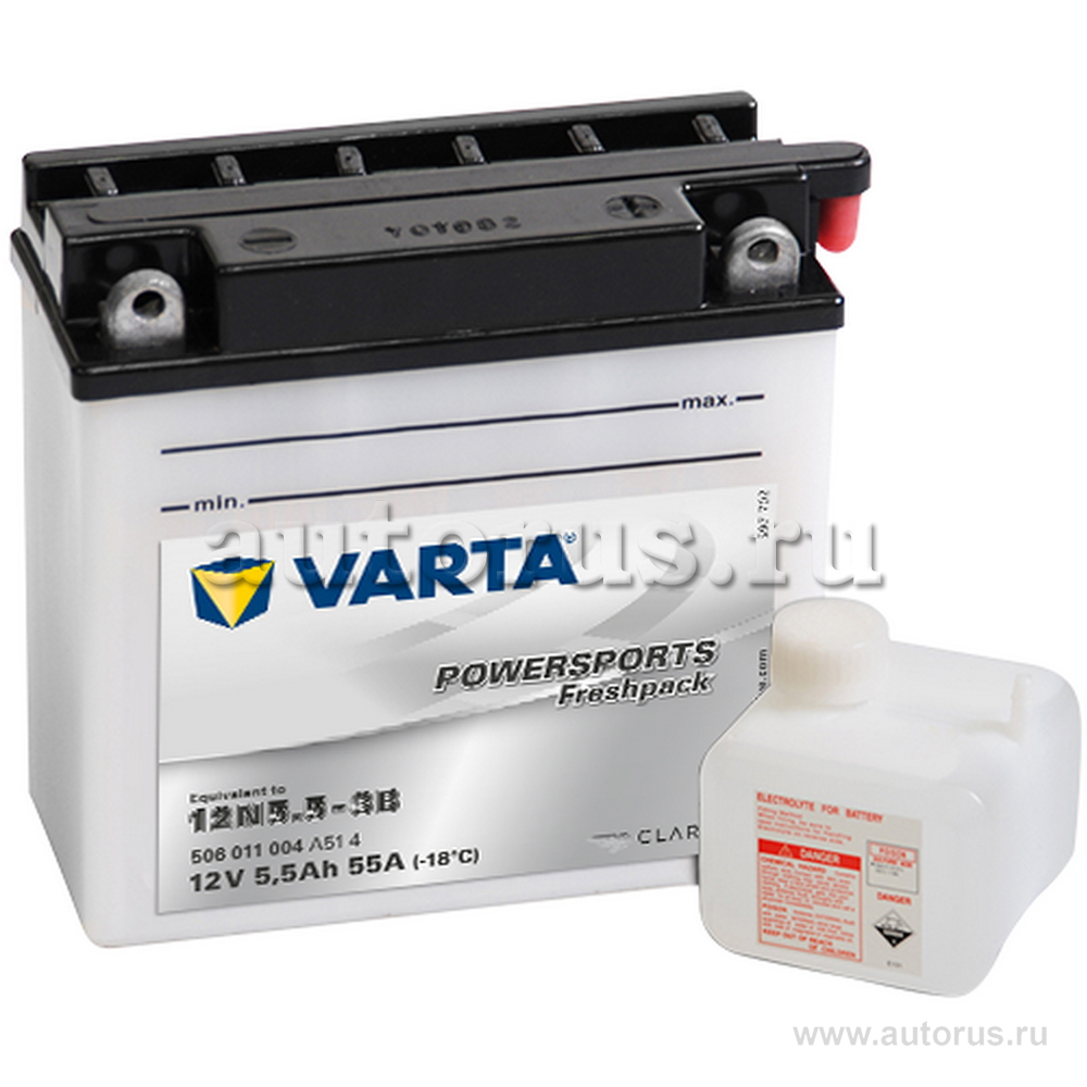 Аккумулятор VARTA moto 6 А/ч прямая L+ EN 40A 136x61x131 506 011 004
