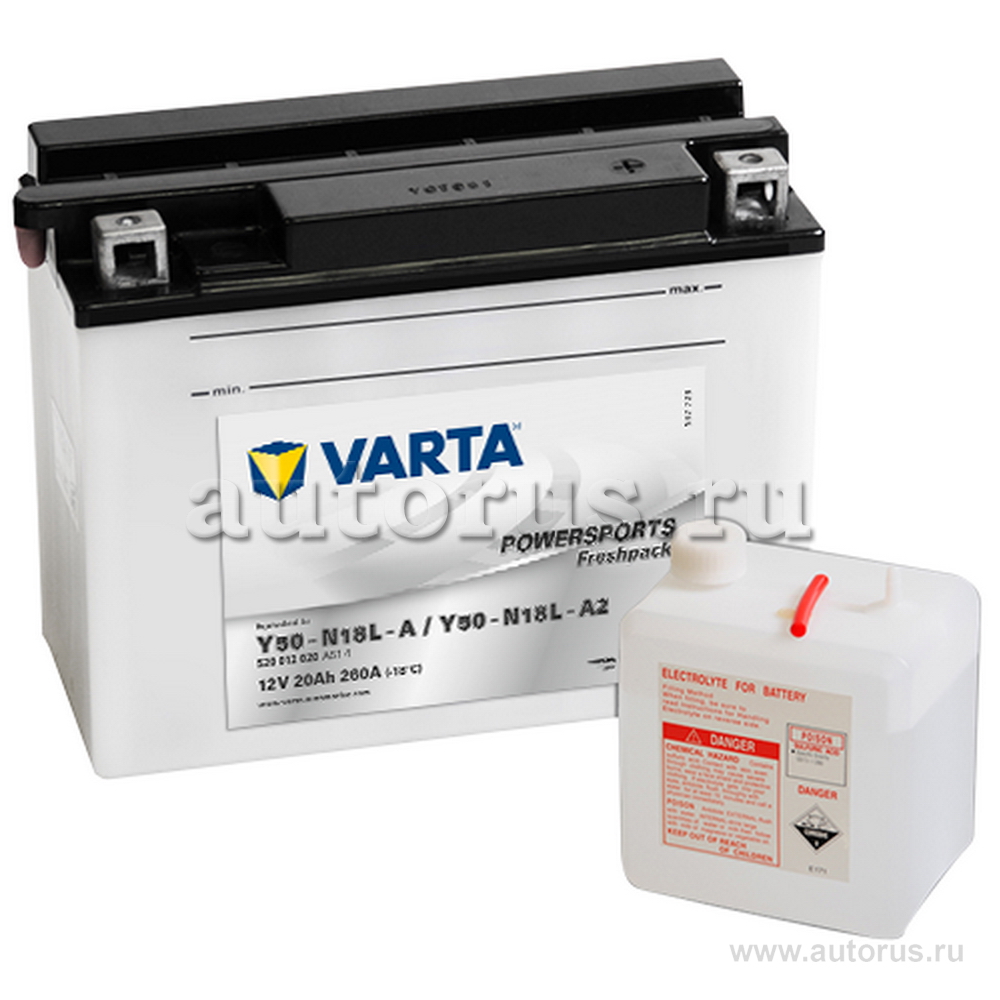 Аккумулятор VARTA moto 20 А/ч прямая L+ EN 200A 206x92x160 520 012 020