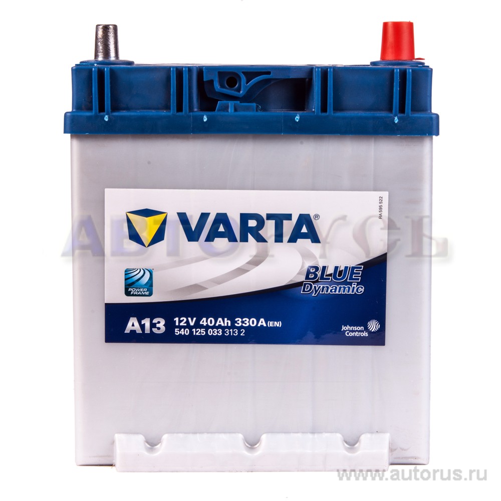 Аккумулятор VARTA Blue Dynamic 40 А/ч 540 125 033 обратная R+ EN 330A 187x140x227 A13 540 125 033 313 2