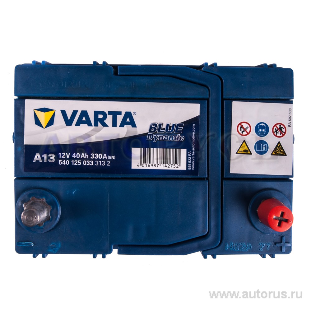 Аккумулятор VARTA Blue Dynamic 40 А/ч 540 125 033 обратная R+ EN 330A 187x140x227 A13 540 125 033 313 2