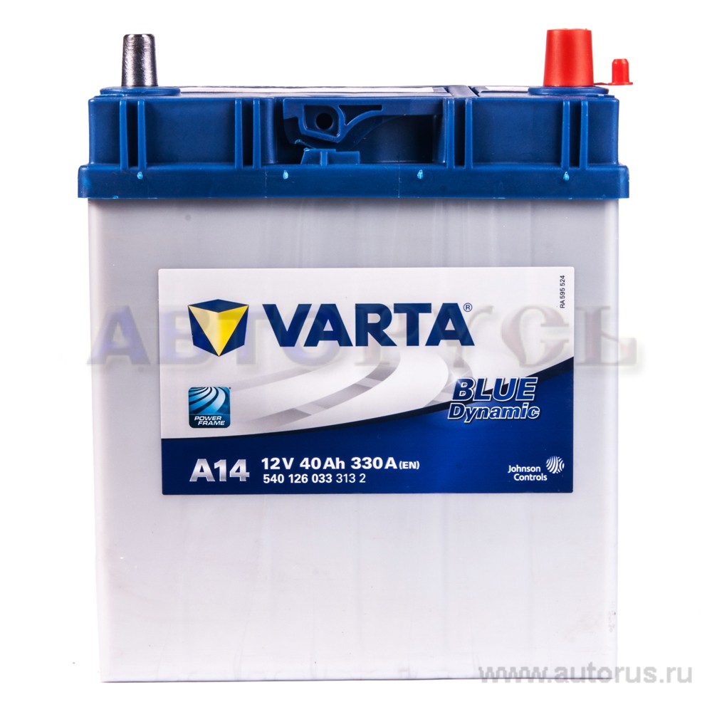Аккумулятор VARTA Blue Dynamic 40 А/ч 540 126 033 обратная R+ EN 330A 187x127x227 A14 540 126 033 313 2