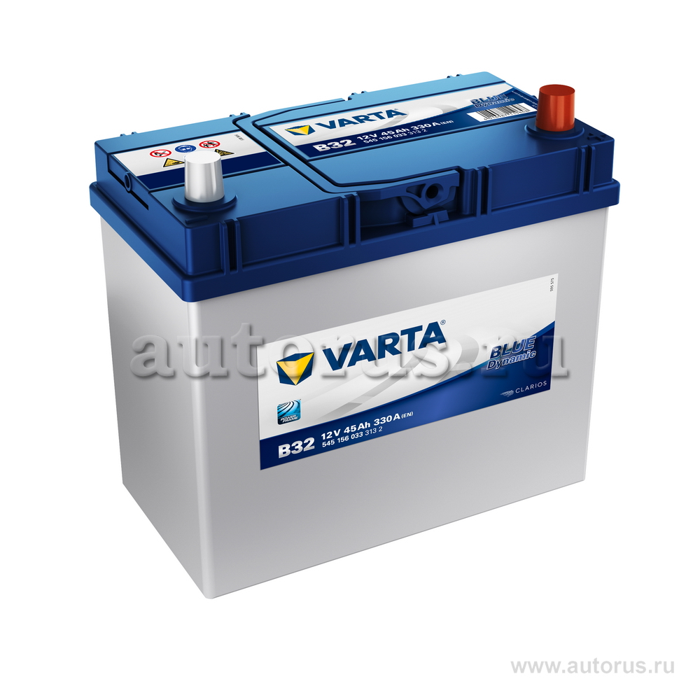 Аккумулятор VARTA Blue Dynamic 45 А/ч 545 156 033 обратная R+ EN 330A 238x129x227 B32 545 156 033 313 2