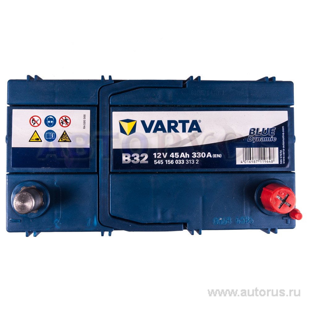 Аккумулятор VARTA Blue Dynamic 45 А/ч 545 156 033 обратная R+ EN 330A 238x129x227 B32 545 156 033 313 2