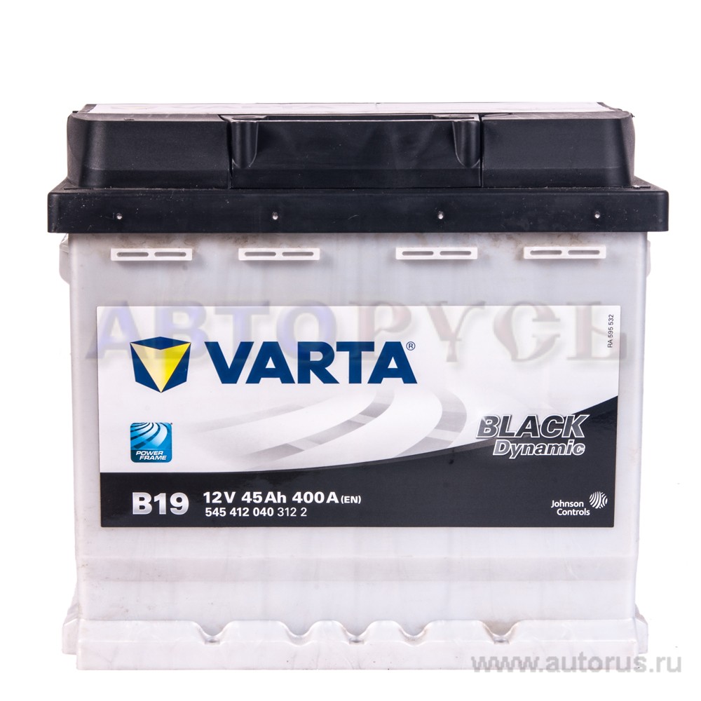 Аккумулятор VARTA Black Dynamic 45 А/ч 545 412 040 обратная R+ EN 400A 207x175x190 B19 545 412 040 312 2
