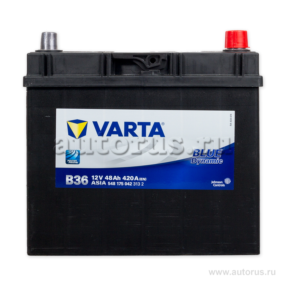Аккумулятор VARTA Blue Dynamic 48 А/ч 548 175 042 обратная R+ EN 420A 238x129x227 B36/B37 548 175 042 313 2