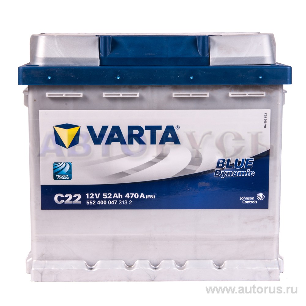 Аккумулятор VARTA Blue Dynamic 52 А/ч 552 400 047 обратная R+ EN 470A 207x175x190 C22 552 400 047 313 2