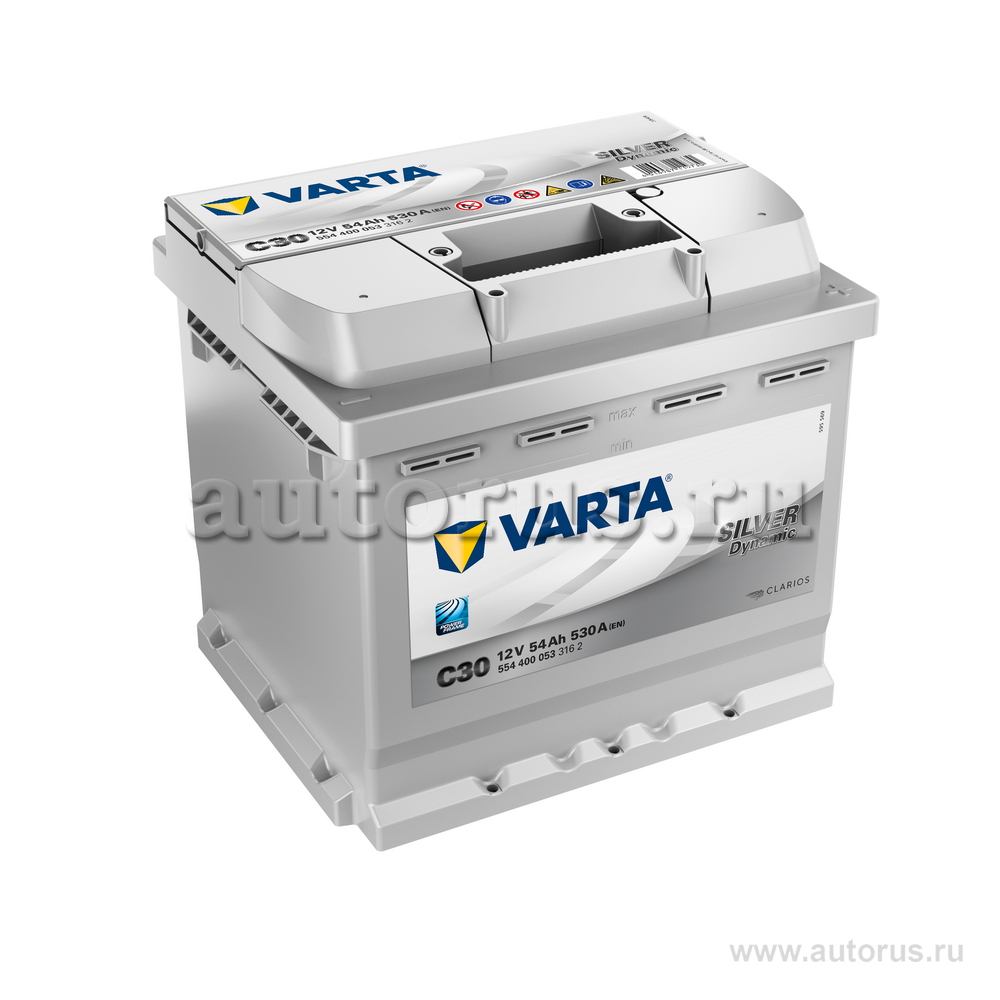 Аккумулятор VARTA Silver Dynamic 54 А/ч 554 400 053 обратная R+ EN 530A 207x175x190 C30 554 400 053 316 2