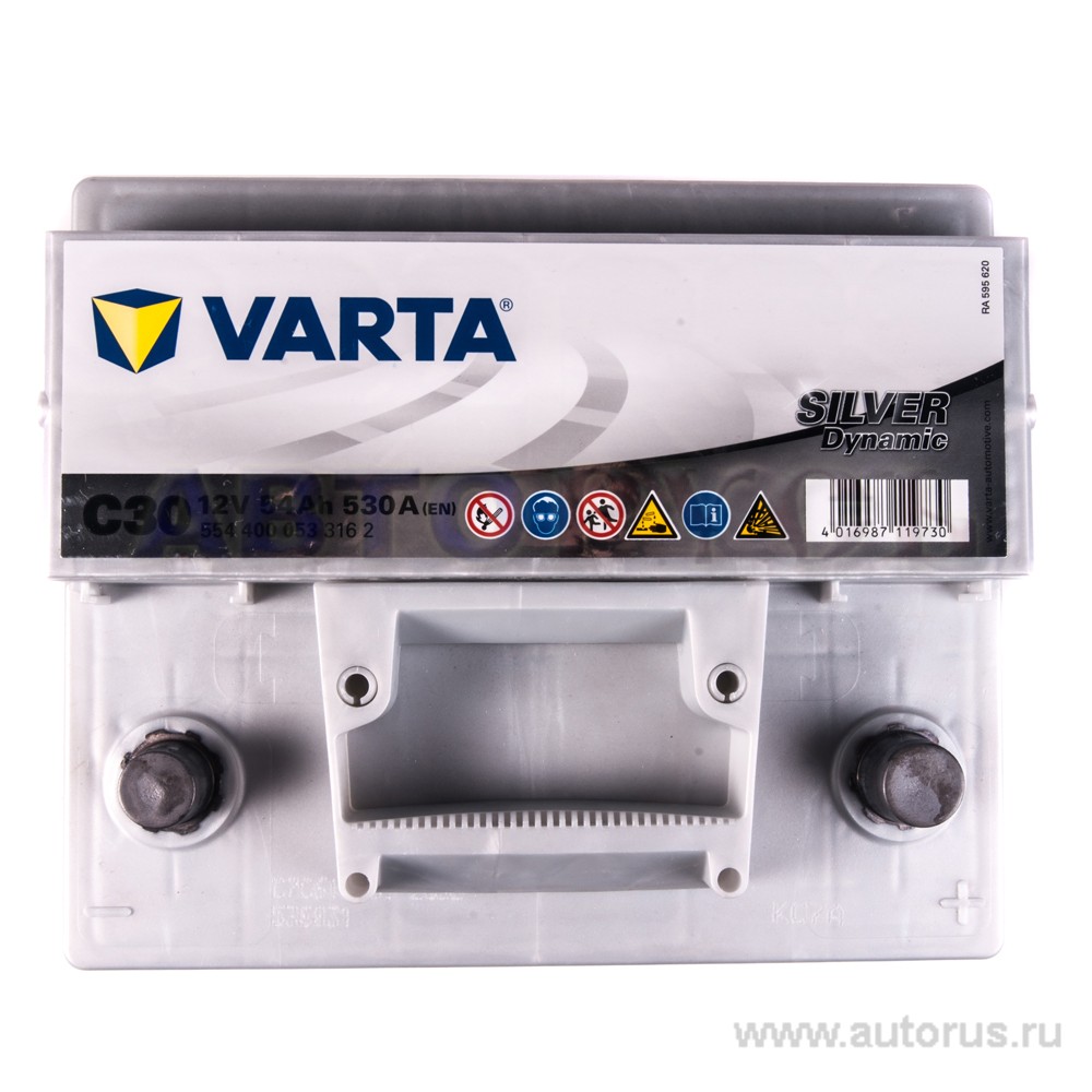 Аккумулятор VARTA Silver Dynamic 54 А/ч 554 400 053 обратная R+ EN 530A 207x175x190 C30 554 400 053 316 2