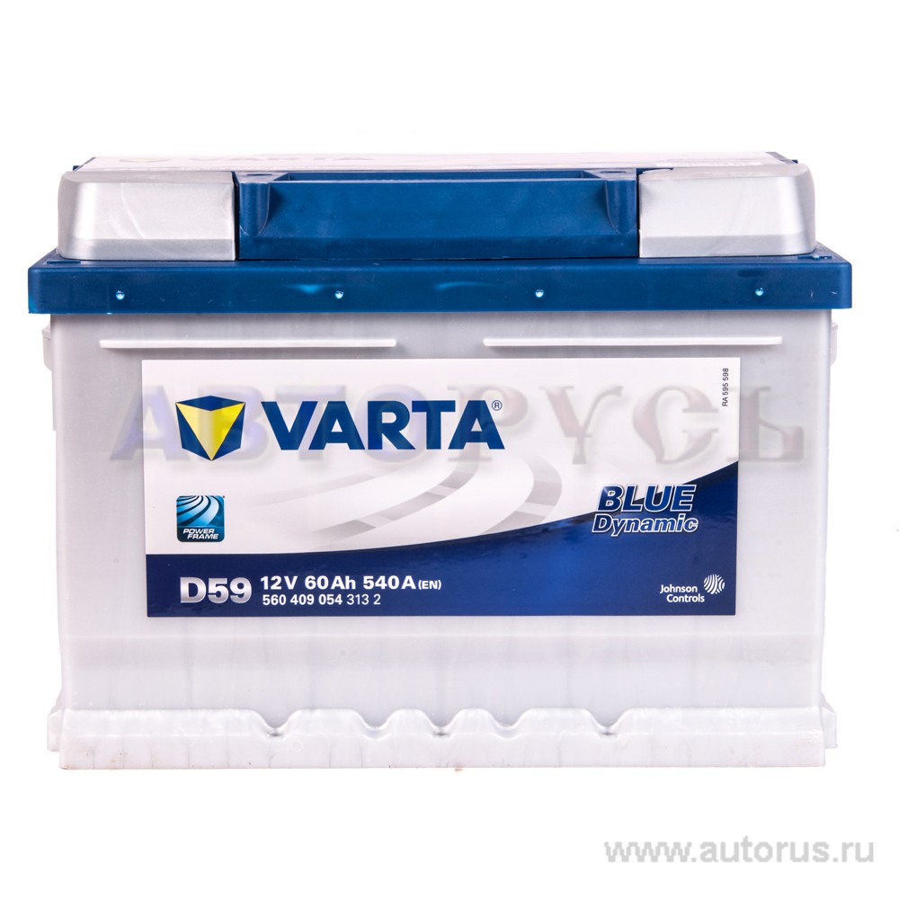 Аккумулятор VARTA Blue Dynamic 60 А/ч 560 409 054 обратная R+ EN 540A 242x175x175 D59 560 409 054 313 2