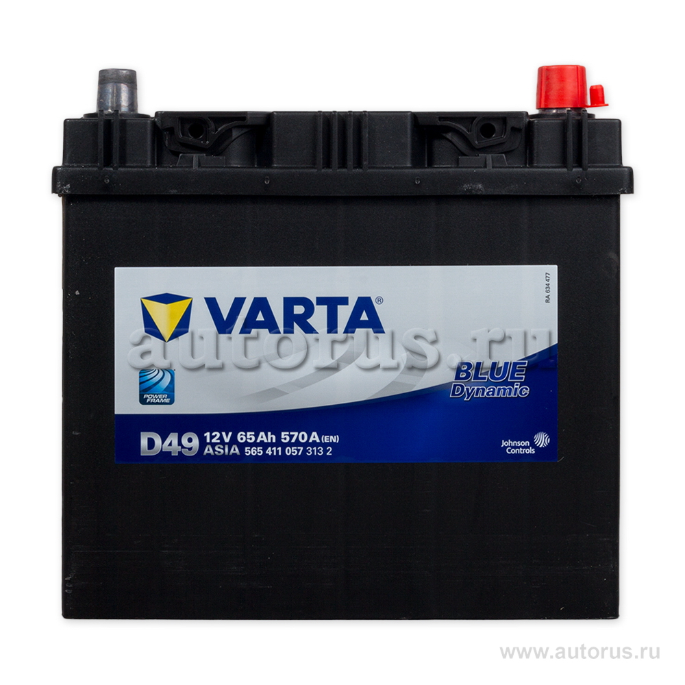Аккумулятор VARTA Blue Dynamic 65 А/ч 565 411 057 обратная R+ EN 570A 225x173x232 D49 565 411 057 313 2