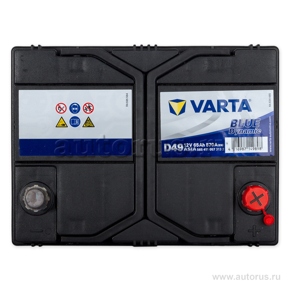 Аккумулятор VARTA Blue Dynamic 65 А/ч 565 411 057 обратная R+ EN 570A 225x173x232 D49 565 411 057 313 2