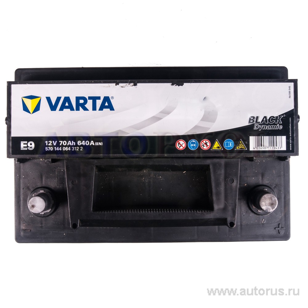Аккумулятор VARTA Black Dynamic 70 А/ч 570 144 064 обратная R+ EN 640A 278x175x175 E9 570 144 064 312 2