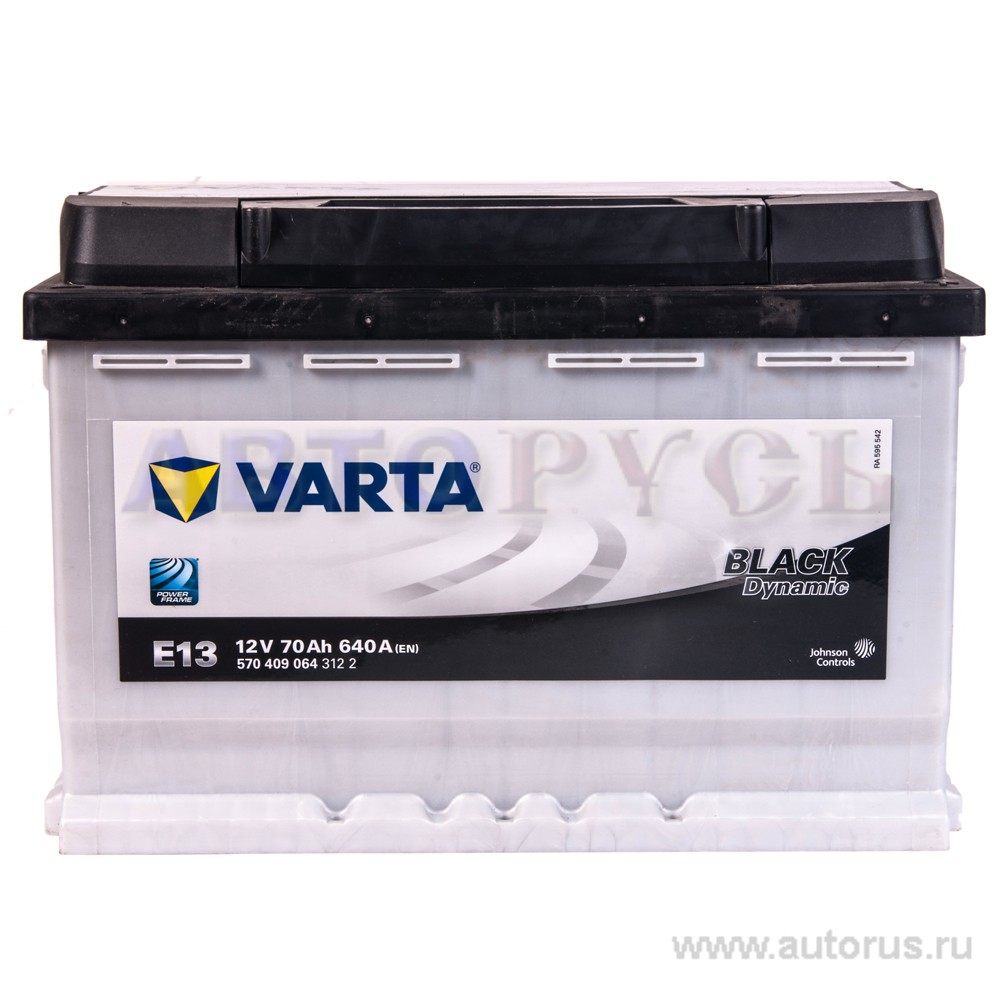 Аккумулятор VARTA Black Dynamic 70 А/ч 570 409 064 обратная R+ EN 640A 278x175x190 E13 570 409 064 312 2