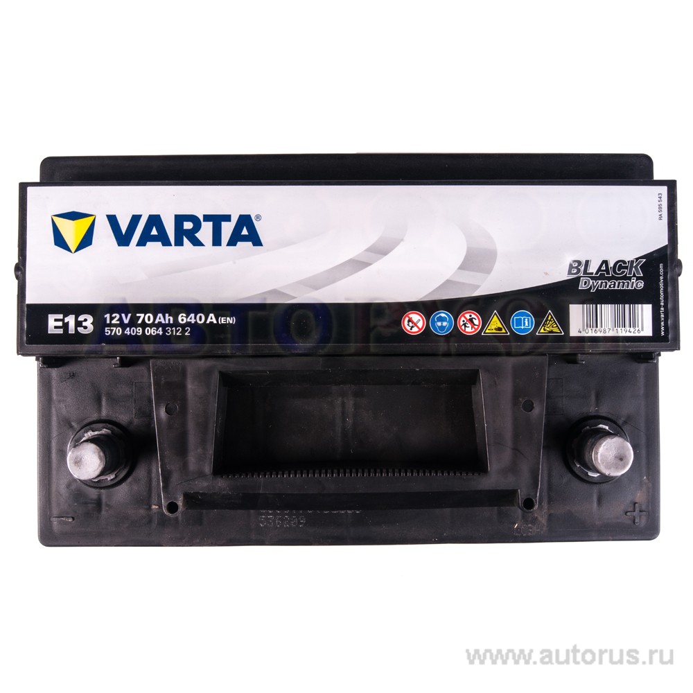 Аккумулятор VARTA Black Dynamic 70 А/ч 570 409 064 обратная R+ EN 640A 278x175x190 E13 570 409 064 312 2
