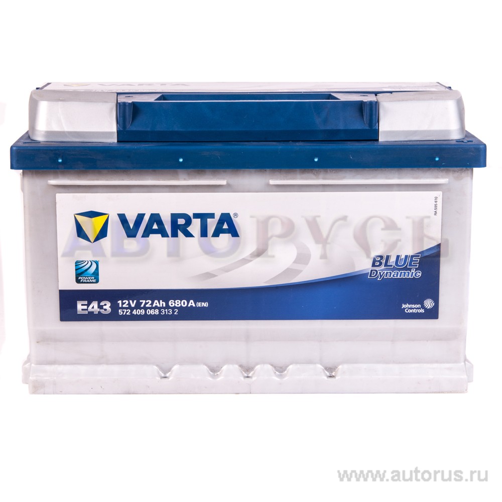 Аккумулятор VARTA Blue Dynamic 72 А/ч 572 409 068 обратная R+ EN 680A 278x175x175 E43 572 409 068 313 2