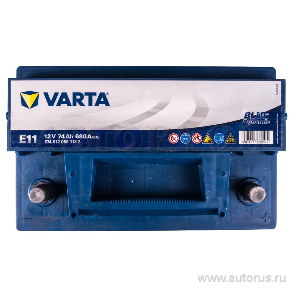 Аккумулятор VARTA Blue Dynamic 74 А/ч 574 012 068 обратная R+ EN 680A 278x175x190 E11 574 012 068 313 2