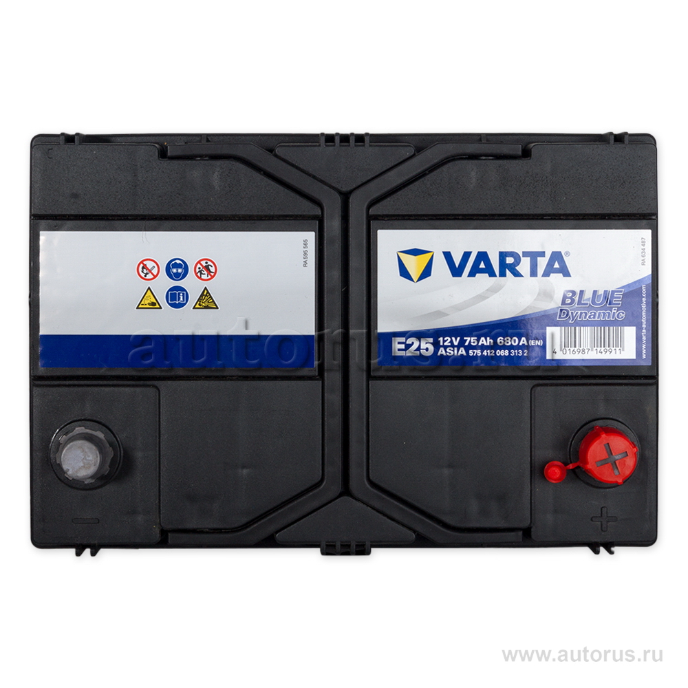 Аккумулятор VARTA Blue Dynamic 75 А/ч 575 412 068 обратная R+ EN 680A 220x175x271 E25 575 412 068 313 2