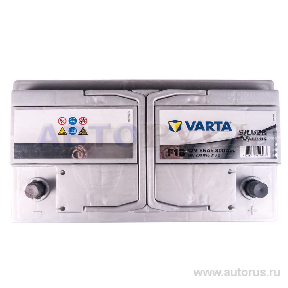 Аккумулятор VARTA Silver Dynamic 85 А/ч 585 200 080 обратная R+ EN 800A 315x175x175 F18 585 200 080 316 2