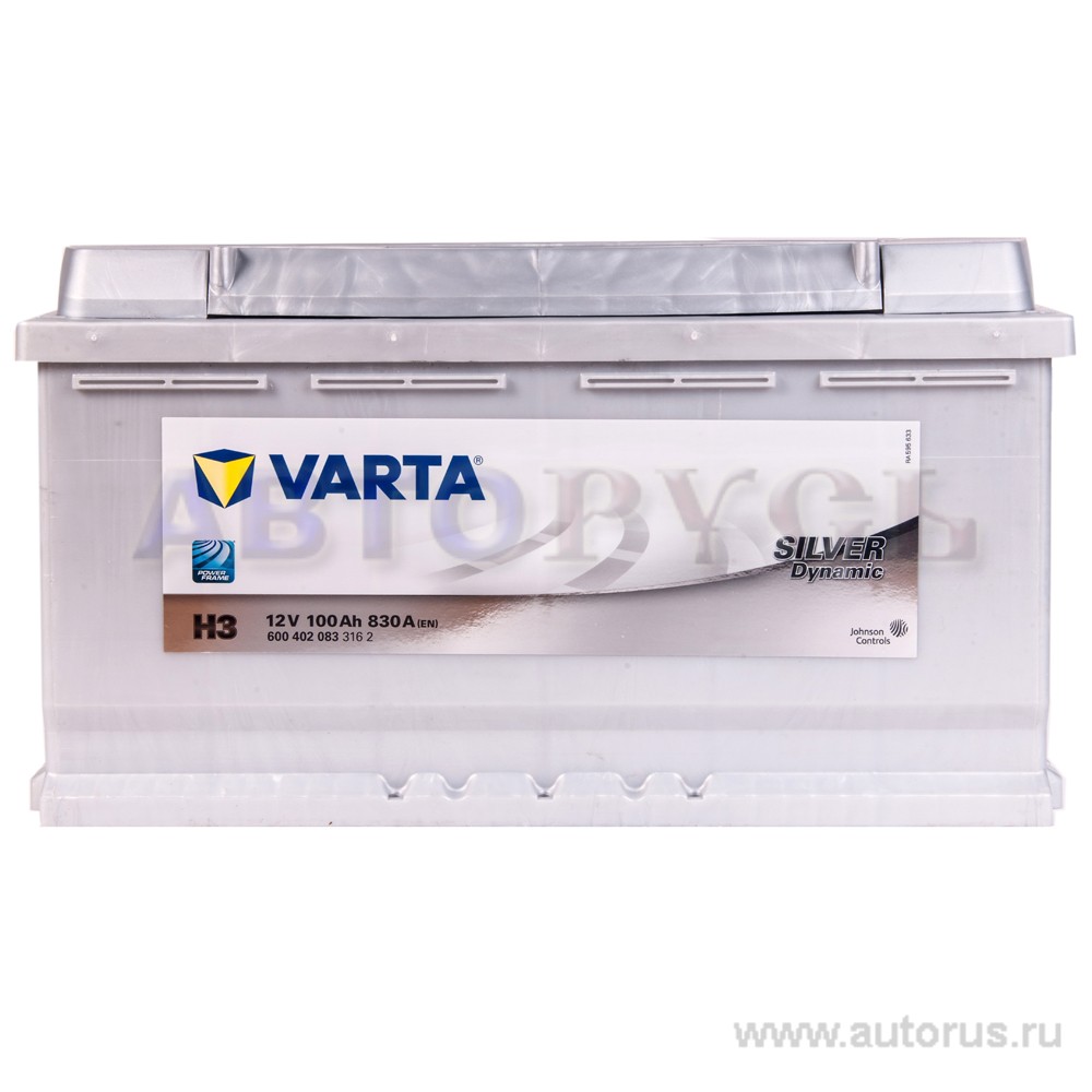 Аккумулятор VARTA Silver Dynamic 100 А/ч 600 402 083 обратная R+ EN 830A 353x175x190 H3 600 402 083 316 2