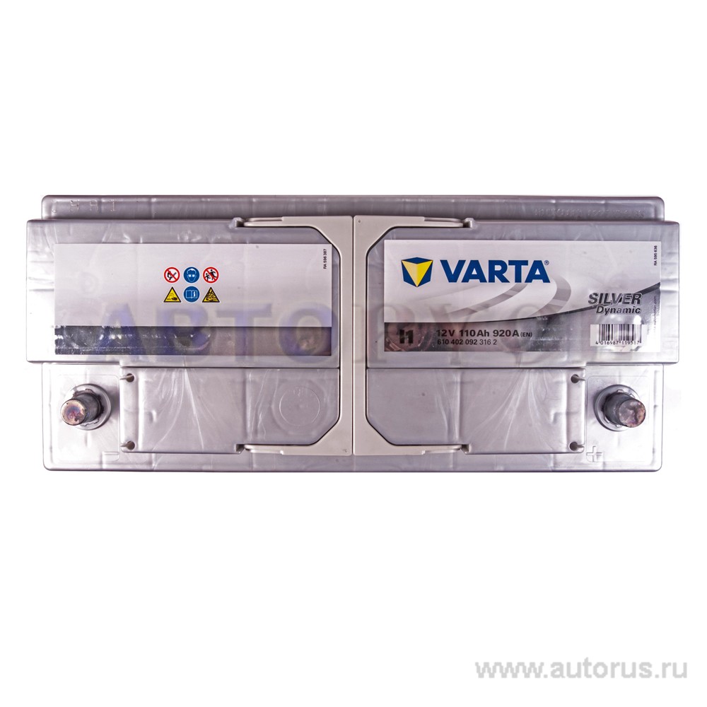 Аккумулятор VARTA Silver Dynamic 110 А/ч 610 402 092 обратная R+ EN 920A 393x175x190 I1 610 402 092 316 2