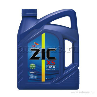 Масло моторное ZIC X5 Diesel 10W40 полусинтетическое 4 л 162660