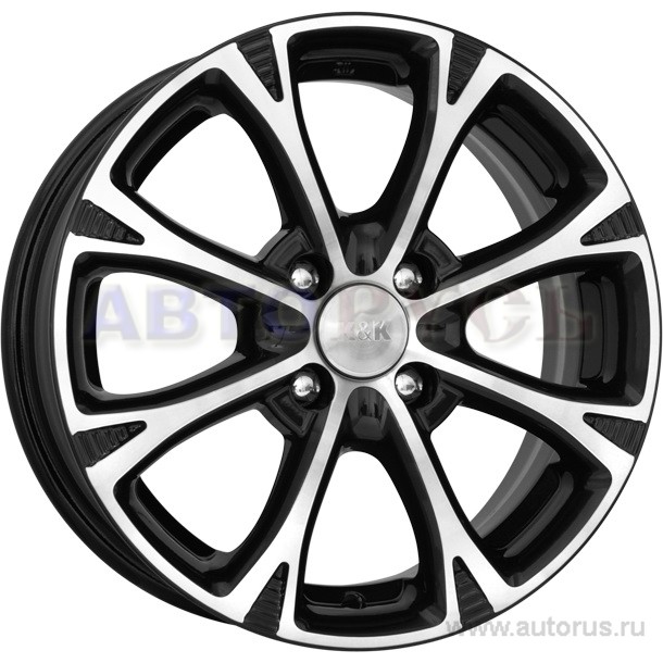 Диск литой R15 6J 4x114.3/67.1 ET45 КИК Блюз алмаз черный 13647