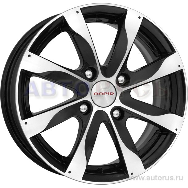 Диск литой R15 6J 4x108/63.3 ET50 КИК Джемини алмаз черный 14245