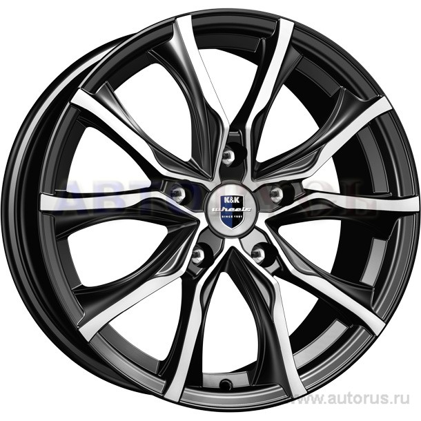 Диск литой R17 7.5J 5x108/63.35 ET50 КИК Твист алмаз черный 65490