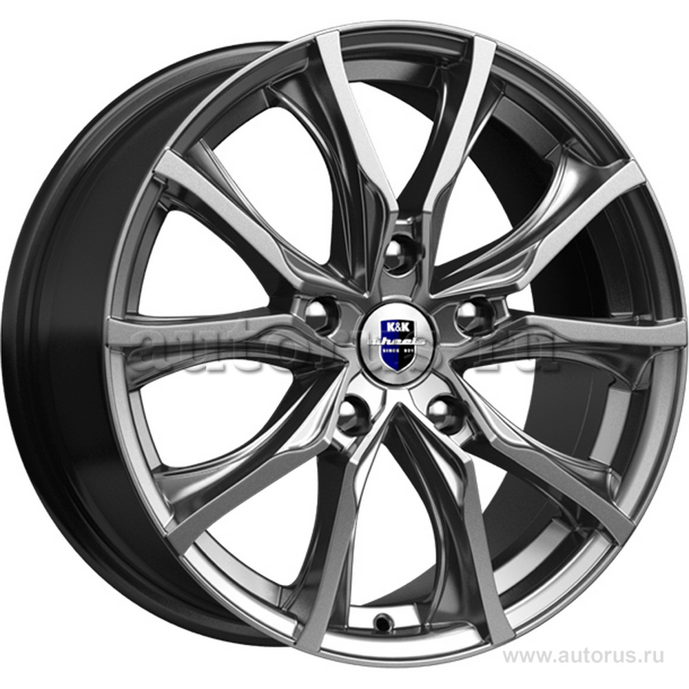 Диск литой R17 7.5J 5x108/63.35 ET50 КИК Твист Дарк платинум 71369