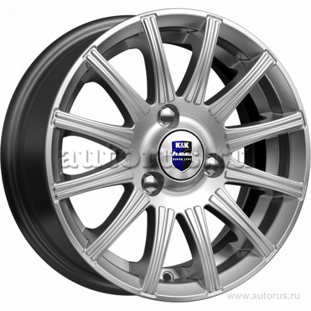 Диск литой R15 6J 5x100/67.1 ET45 КИК Сиеста Дарк платинум 72390