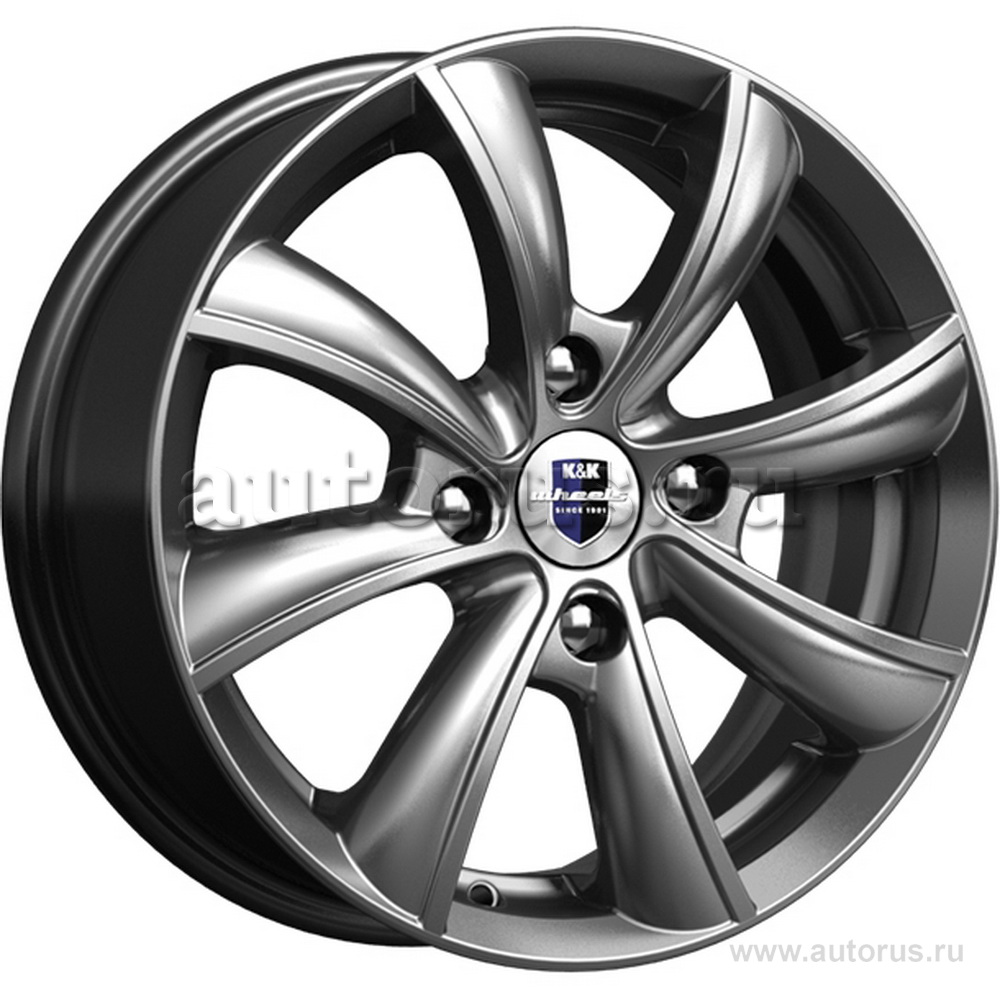 Диск литой R15 6J 4x114.3/66.1 ET40 КИК Бриз Дарк платинум 72844