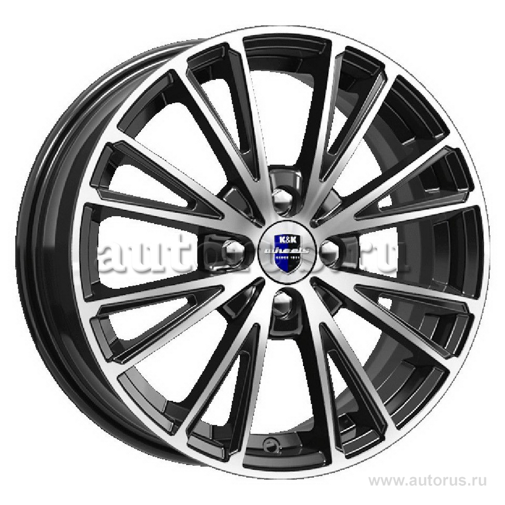 Диск литой R16 6J 4x100/67.1 ET45 КИК Меандр алмаз черный 74604SK