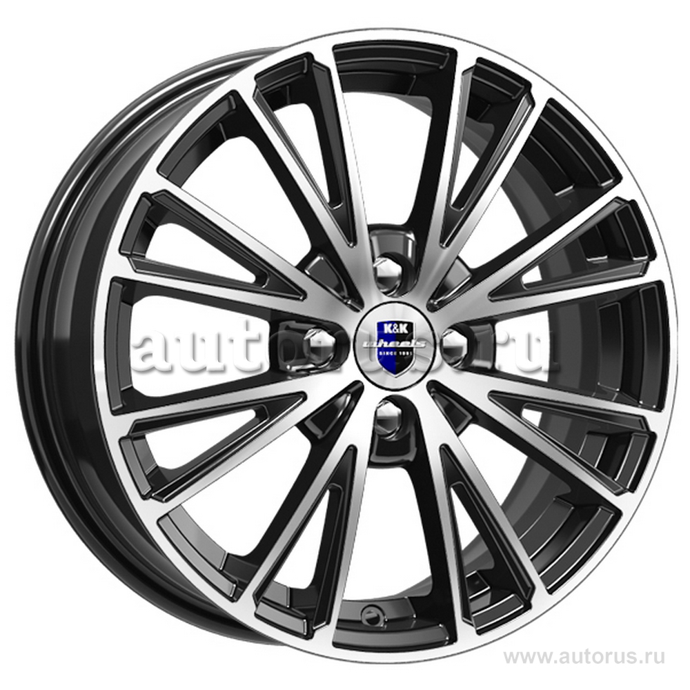 Диск литой R16 6J 4x100/60.1 ET50 КИК Меандр алмаз черный 74614SK