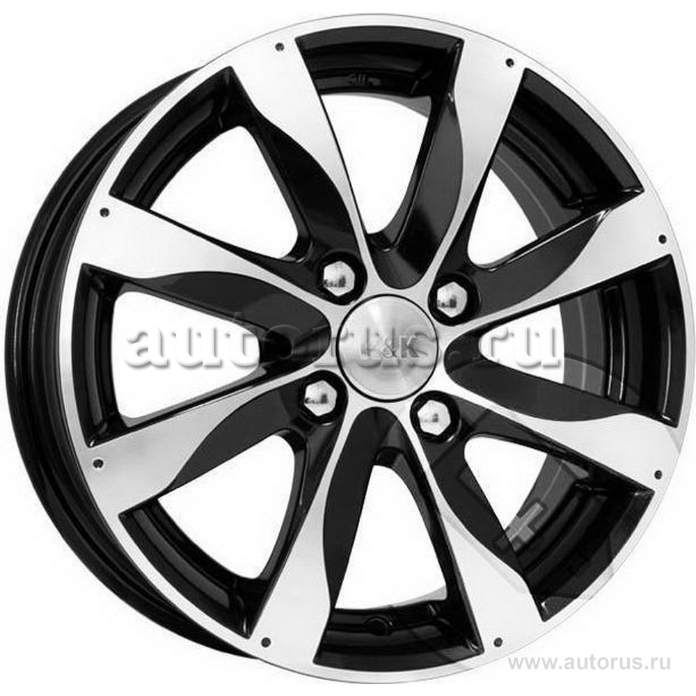 Диск литой R15 6J 4x100/56.6 ET45 КИК Джемини алмаз черный r14251