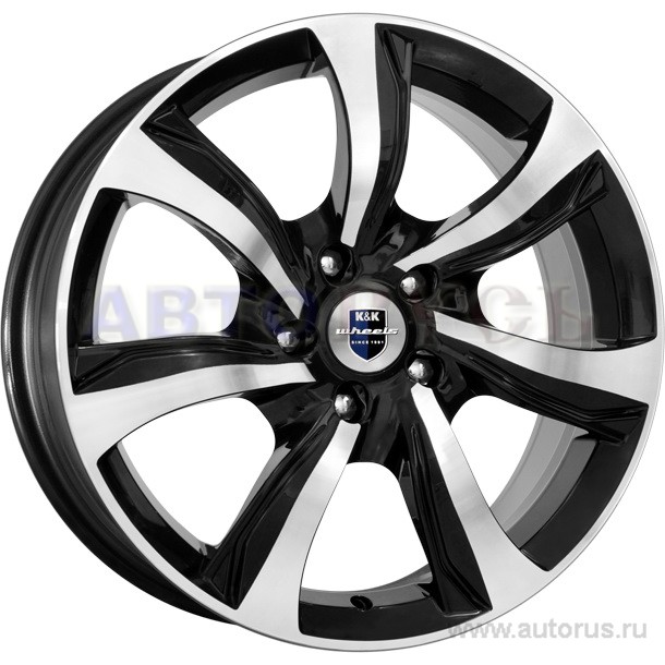 Диск литой R17 7J 5x112/57.1 ET43 КИК Либерти алмаз черный r31283