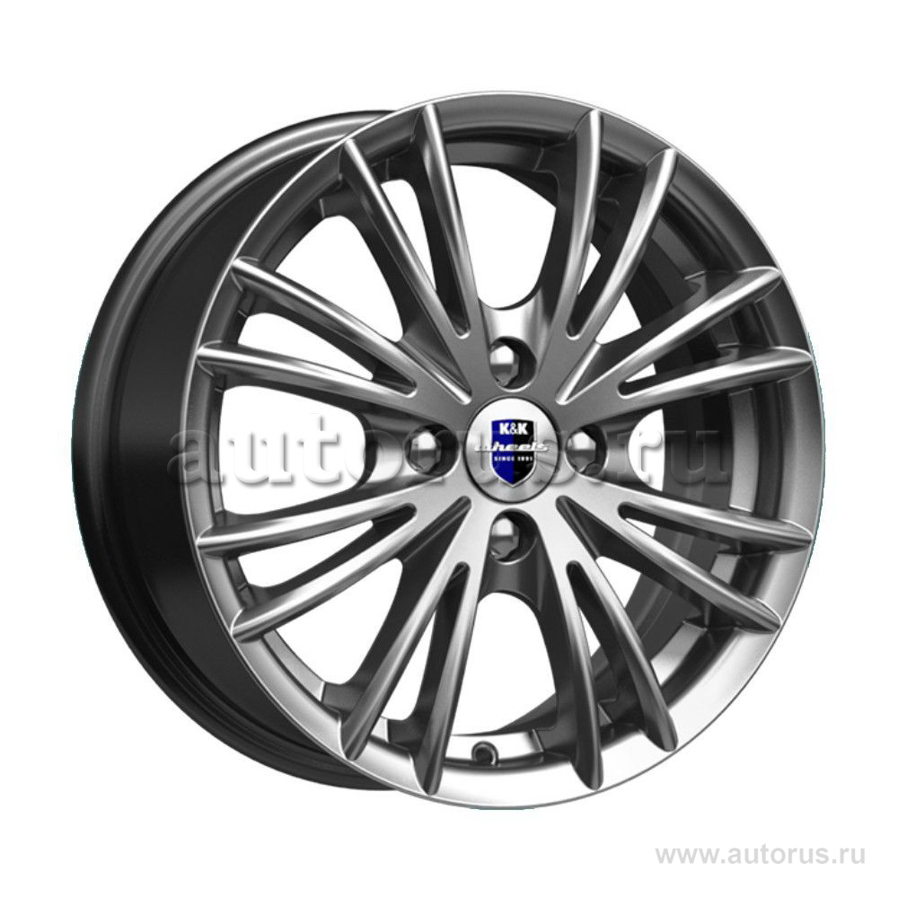 Диск литой R15 6J 4x100/56.6 ET45 КИК Нейтрино блэк платинум r5993