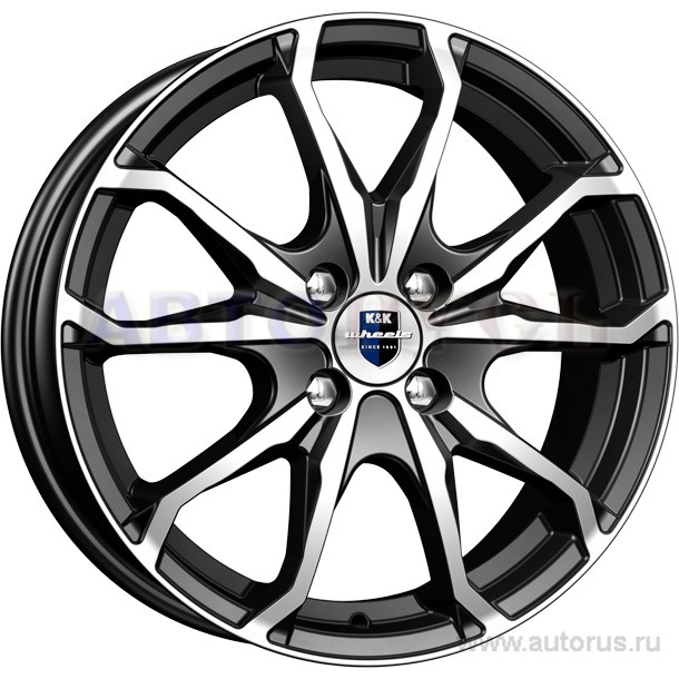 Диск литой R16 6J 4x100/60.1 ET50 КИК Brent алмаз черный r67941