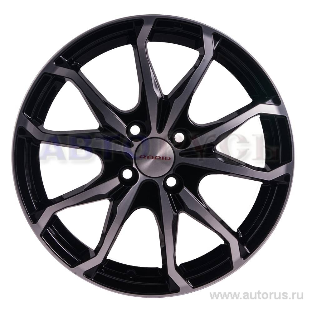 Диск литой R16 6J 4x100/54.1 ET52 КИК Brent алмаз черный r67943