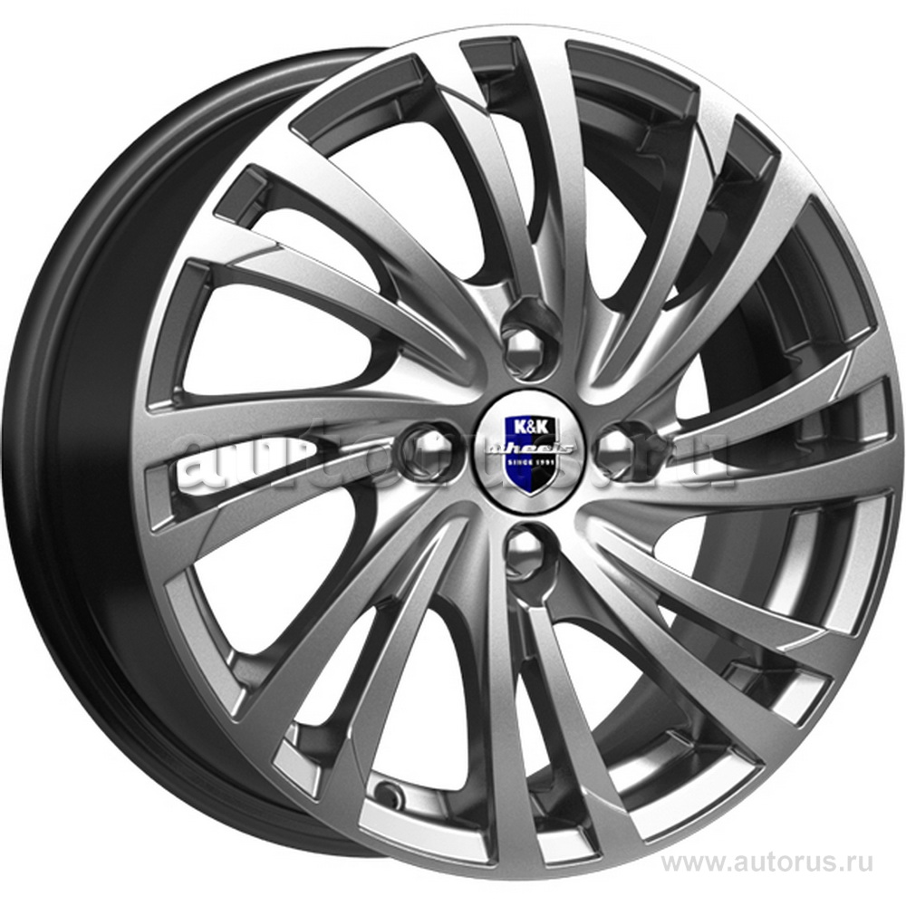 Диск литой R15 6J 4x108/63.3 ET47 КИК Мейола Дарк платинум r71656