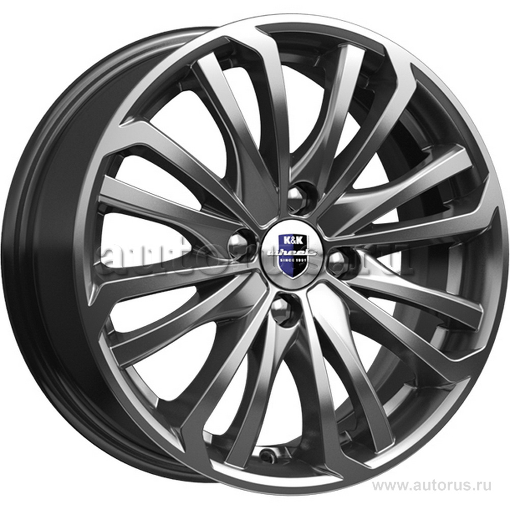 Диск литой R14 5.5J 4x100/54.1 ET46 КИК Римэкс Дарк платинум r72766