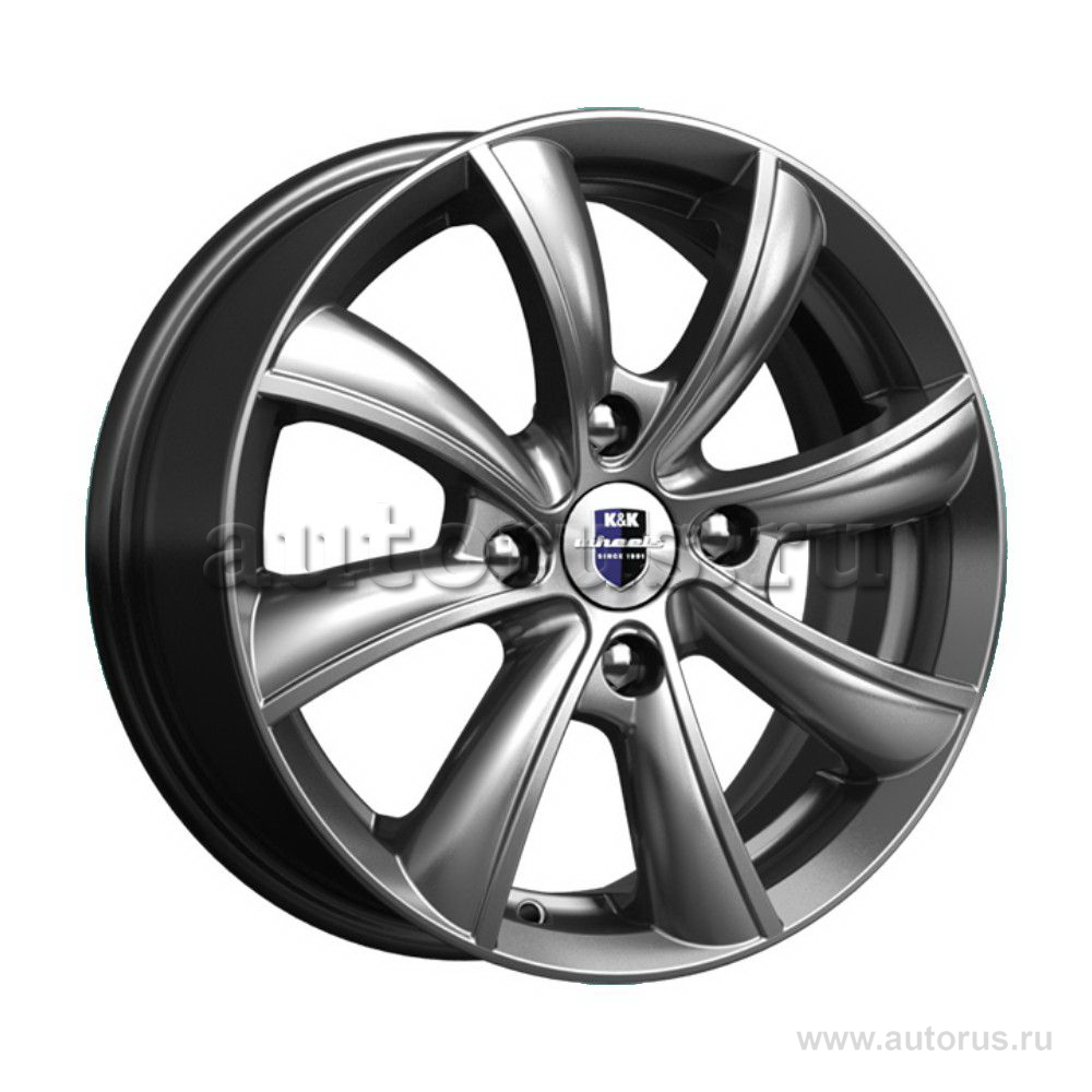 Диск литой R15 6J 4x100/54.1 ET46 КИК Бриз Дарк платинум r75446