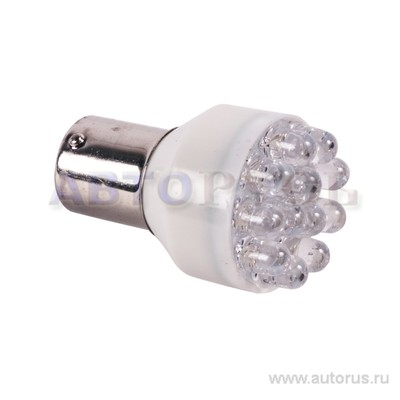 Лампа светодиодная 12V P21W 25W BA15s Маяк 1 шт. картон 12T25-W/12LED				