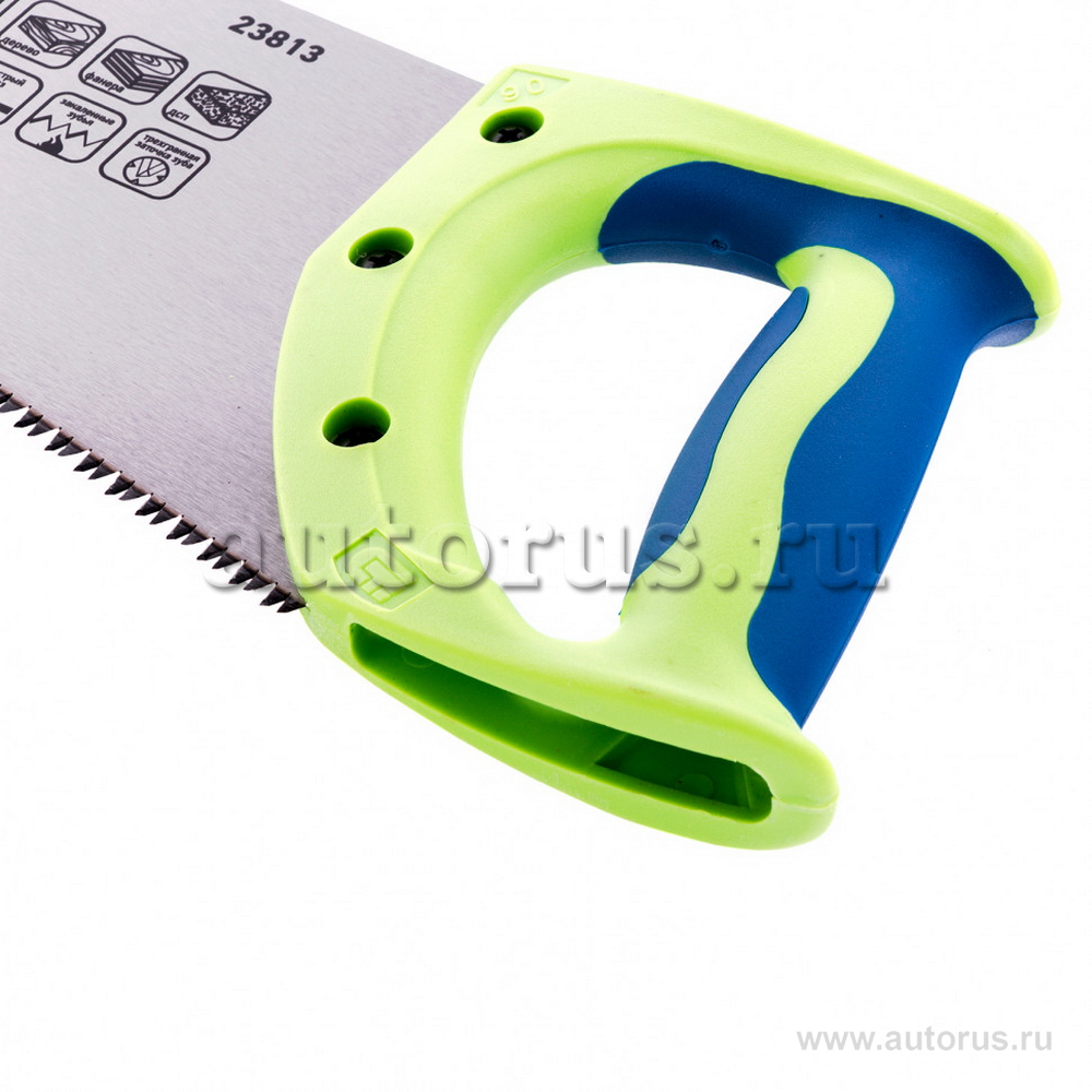 Ножовка по дереву Зубец, 400 мм, 7-8 TPI, зуб 3D, каленый зуб, 2-х компонентная рукоятка СИБРТЕХ 23813
