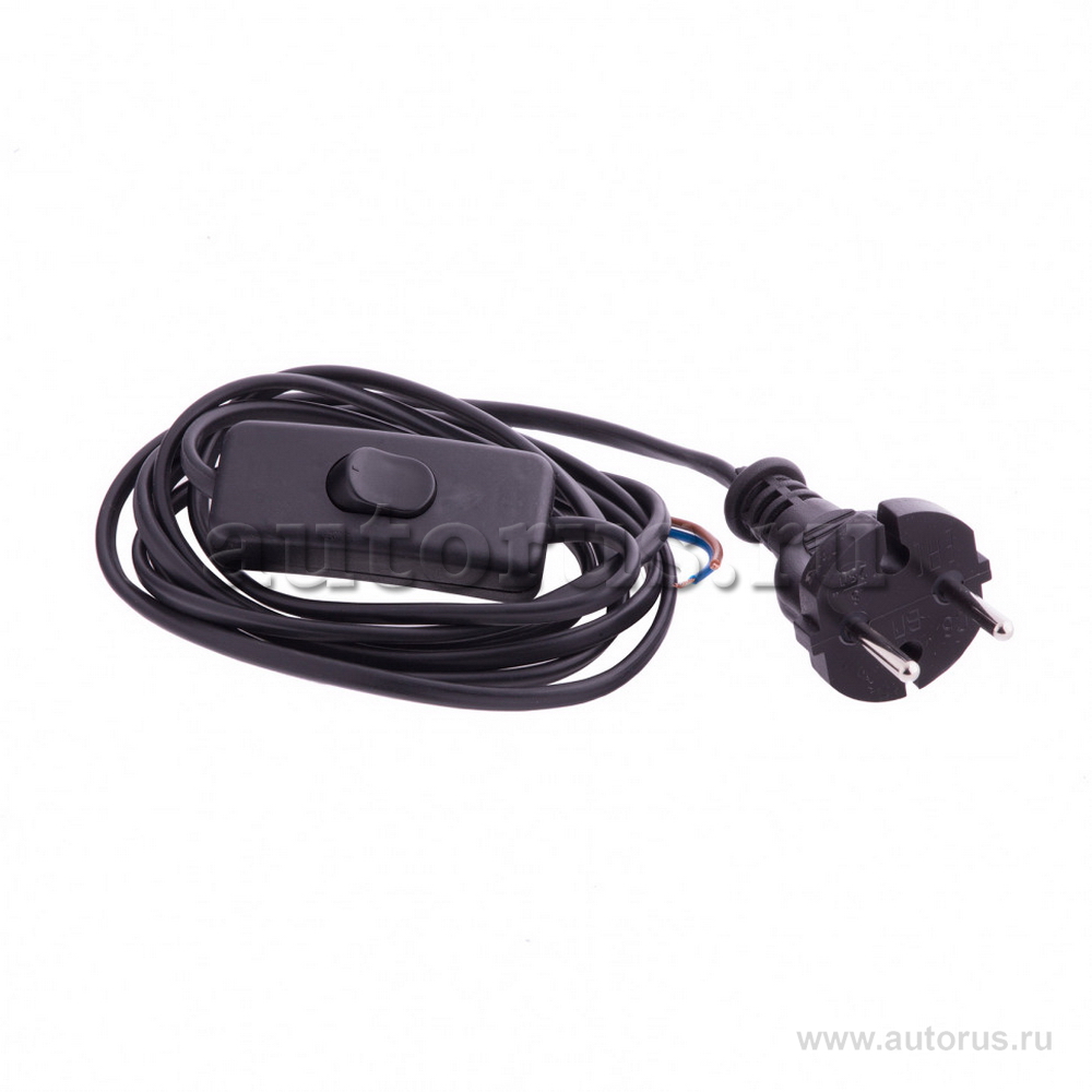 Шнур электрический соединительный, для бра с выключателем, 1,7 м, 120 Вт, черный, тип V-1 Россия Сиб СИБРТЕХ 96017