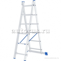 Лестница, 2x6 ступеней, алюминиевая, двухсекционная СИБРТЕХ 97906