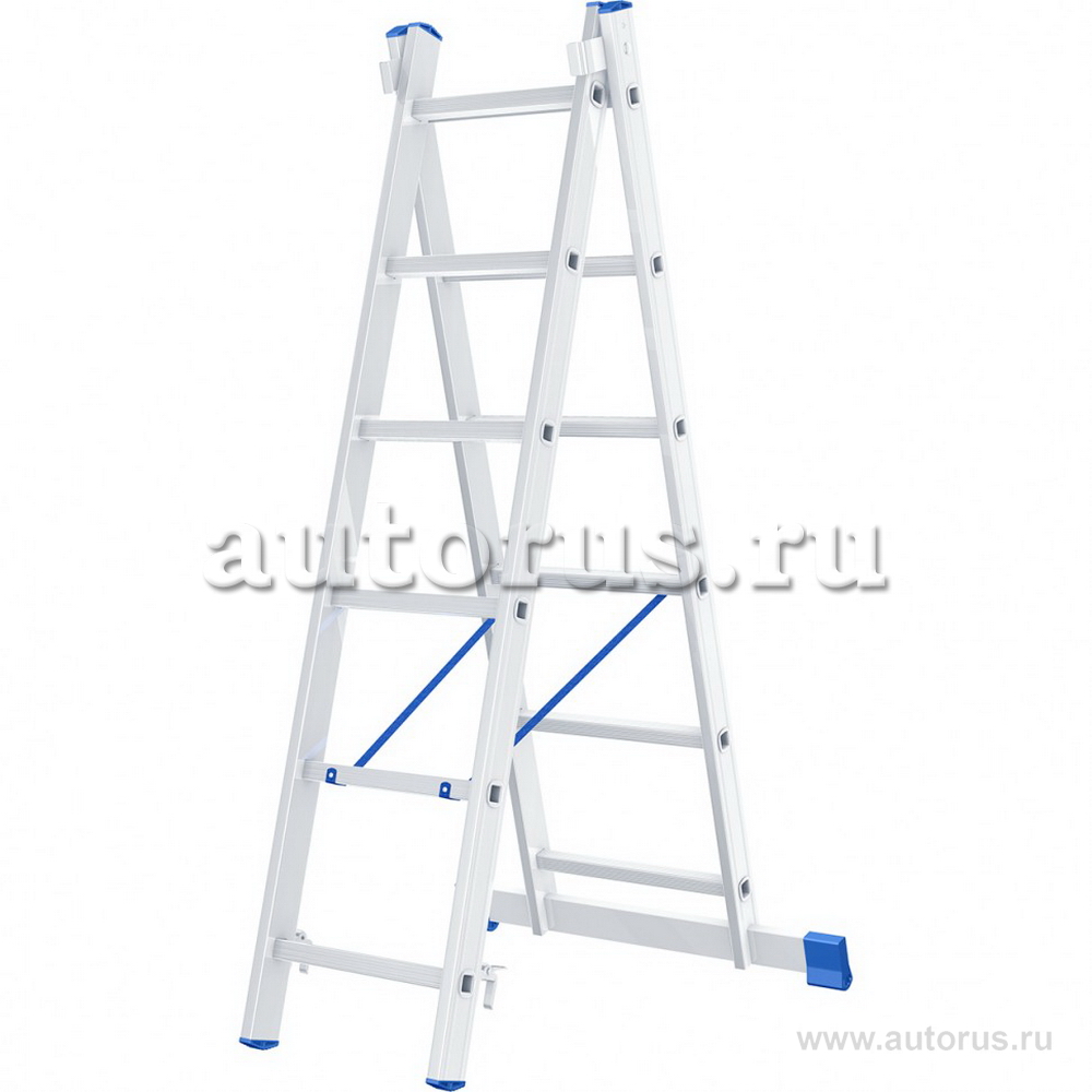Лестница, 2x6 ступеней, алюминиевая, двухсекционная СИБРТЕХ 97906