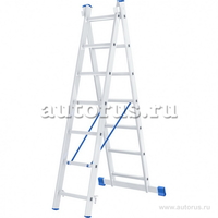 Лестница, 2x7 ступеней, алюминиевая, двухсекционная СИБРТЕХ 97907